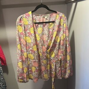 Boho faux wrap shirt